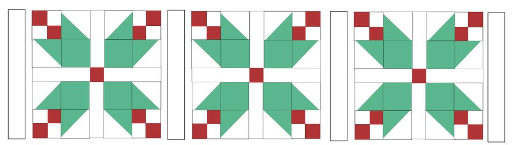 Repeat to make 10 blocks. 11. Arrange 9 blocks into three rows of three.