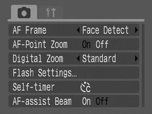 Rec., Play, Print and Set up Menu ( Button) Convenient settings for shooting, playback or printing can be set with these menus. 45 1 (Rec.