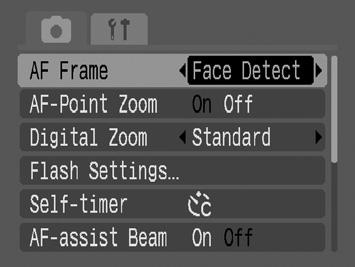 82 Selecting an AF Frame Mode Available Shooting Modes p. 190 The AF frame indicates the area of the composition on which the camera focuses.