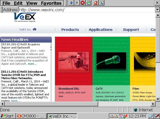 APPLICATIONS WinCE PC Tools The WinCE Internet Explorer web browser provides a PC-like browsing experience with full VGA display.