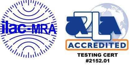 ILAC / A2LA Compliance Testing, LLC, has been accredited in accordance with the recognized International Standard ISO/IEC 17025:2005.