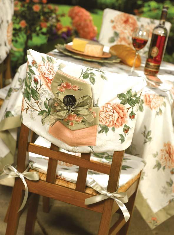 Choose decorator fabric with a life-like floral pattern and coordinating solid fabric.