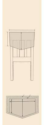 Chair back: Make one pattern piece for both front and back. Draw dimensions A-B-C on pattern tracing paper (refer to Figure A).