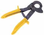 Ratcheting Cable Cutter is designed to cut 750 KCMIL (MCM) and smaller hard-drawn copper and aluminum cables Hardened steel blades ensure consistent cuts and long-term durability Rounded blade design