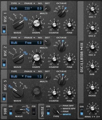 Synth Page Volume Adjusts the main volume of the plug-in.