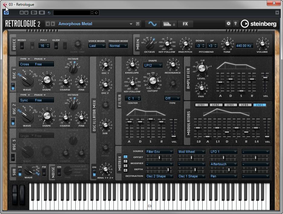provides you with a highly flexible virtual analog synthesizer. It features all essential classical synthesis features that you need to create your own synthesizer sounds.