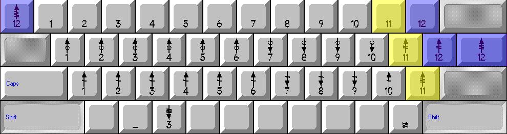 You can see that Hole 11 follows the diagonal path, while Hole 12 is forced to veer off to the right Shifting the keys allows for two and three semitones bends: Four-semitone bends are placed in then