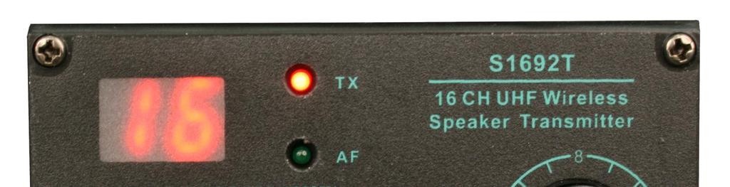turned on. When receiver is receiving active signal / sound the AF indicator (C) will glow green.