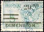 12 on 12c dark grey-blue... 15.00 1920. Cheques stamp of 1913 with horiz ovpts 'DIMENSION' and 'SURCHARGE'. 26. 36 on 8c bistre... 20.00 1920. Droit de Greffes stamp of 1912 with horiz ovpt 'SURCHARGE' and surcharge.