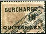 Affiches issue of 1921 with horiz ovpt 'QUITTANCES' over 'AFFICHES', and with ovpt 'SURCHARGE' diagonally reading up. 35.