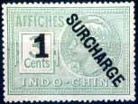 Saigon surcharge on $ value stamps, with two medium length bars, value expressed as 1$. 319. 1$ on 1$08 yellow-green, vermilion & black... 7.50 Type I 1942.