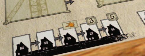 He has to observe the following restrictions: In a village with 2 spaces for settlements, a player may occupy only one of them. Placed settlements may not be relocated.