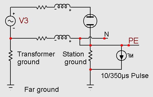 generator. 1:conventional arrester, 2,3: spark gaps of lightning current generator. 3 4 1 6 Voltage across arrester MC 50-B 5 Voltage of mains 2 Fig.