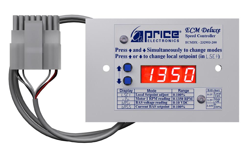 PRODCUT OVERVIEW General The Price Deluxe ECM speed controller works with a high efficiency ECM motor.