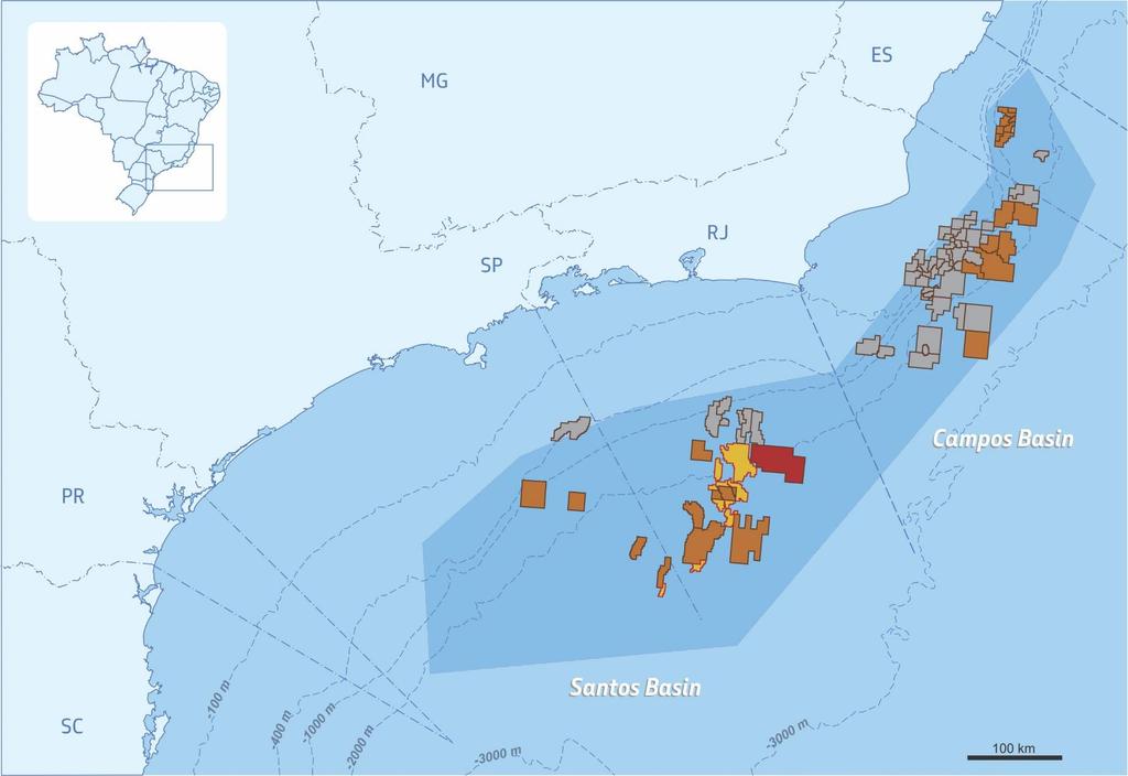 We have access to large potential to be developed in the next decades CAMPOS BASIN CONCESSION 7 2 Producing Fields Exploratory Blocks operated by other Companies (100%) 7 3 SANTOS BASIN CONCESSION