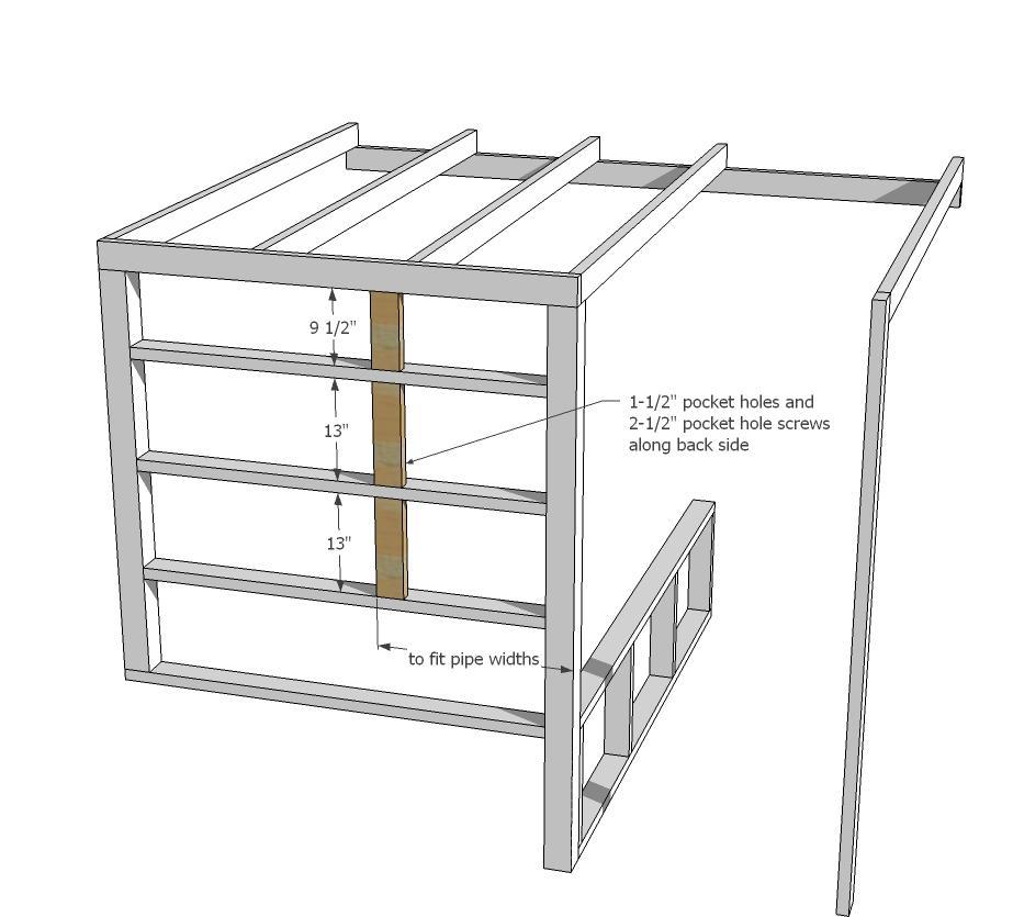 [34] The only thing I would change on this loft bed system is the ladder. There are two things I did not like about how we did ours - 1. Iron pipe only comes threaded in certain lengths.