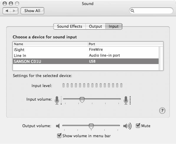 The MAC will recognize the USB audio device and