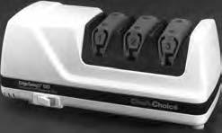 The Chef'sChoice Model 120 EdgeSelect Sharpener is equipped with a manually activated diamond dressing pad that can be used if necessary to clean any accumulated food or sharpening debris off the
