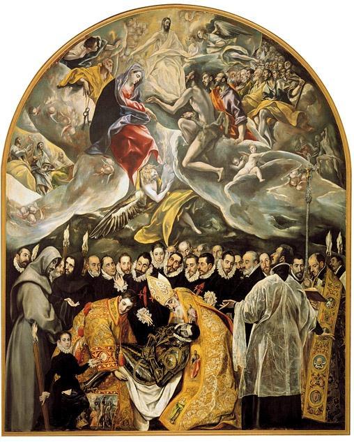 Artist: El Greco Title: Burial of Count Orgaz Medium: Oil on canvas Size: 16' X 11'10" (4.88 X 3.