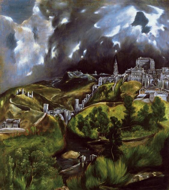 Artist: El Greco Title: View of Toledo Medium: Oil on canvas Size: 47 ¾ X 42¾" (121 X 109 cm) Date: c.