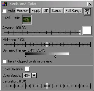 Using the Levels and Color Transformation Picture Window has several transformations for adjusting brightness and contrast.