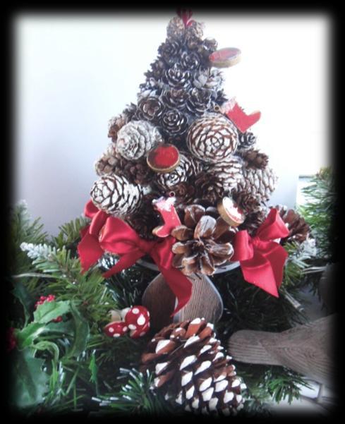 I like just the white on the cones but it`s up to you how you finish the decorative tree. Step 44.