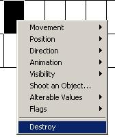 Lets do the same thing under the Shot Right click in its cell on line 5 and select destroy Your event editor should look like this: (Shown with the mouse hovering over the shot so it show the menu)