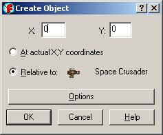 Under the create object we want to create an explosion at 0,0 relative to the Space crusader. For help on this look on page 17 of this tutorial I am not going to type it again LOL!