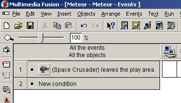 the condition is true. Our condition in this example is Space Crusader leaves the play area When this is true -- whatever we fill into the action boxes will happen.