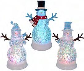 7" H 4/CS E2862R3999 7-15064-91599-2 Tabletop Pre-lit LED Animated Snowman An assortment of three white 10" tall animated snowmen, each pre lit
