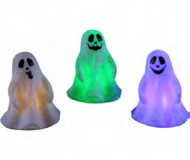 X34 HP187 24" H Assorted 24/CS E210R299 7-59181-12695-4 Color Changing Ghosts Three color changing LED lighted molded tabletop