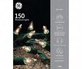 7' GE StayBright LED Miniature Light String Set GE StayBright LED 5.5mm mini light set features 3" lead wire, 3" lamp spacing, 3" end connector plug, and 24.75' lighted length.