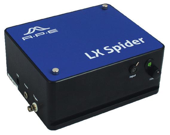 Compact LX Spider The Compact Choice for the Ti:Sa Wavelength Range The Compact LX Spider by APE is a portable, compact and robust instrument for spectral and temporal characterization of femtosecond