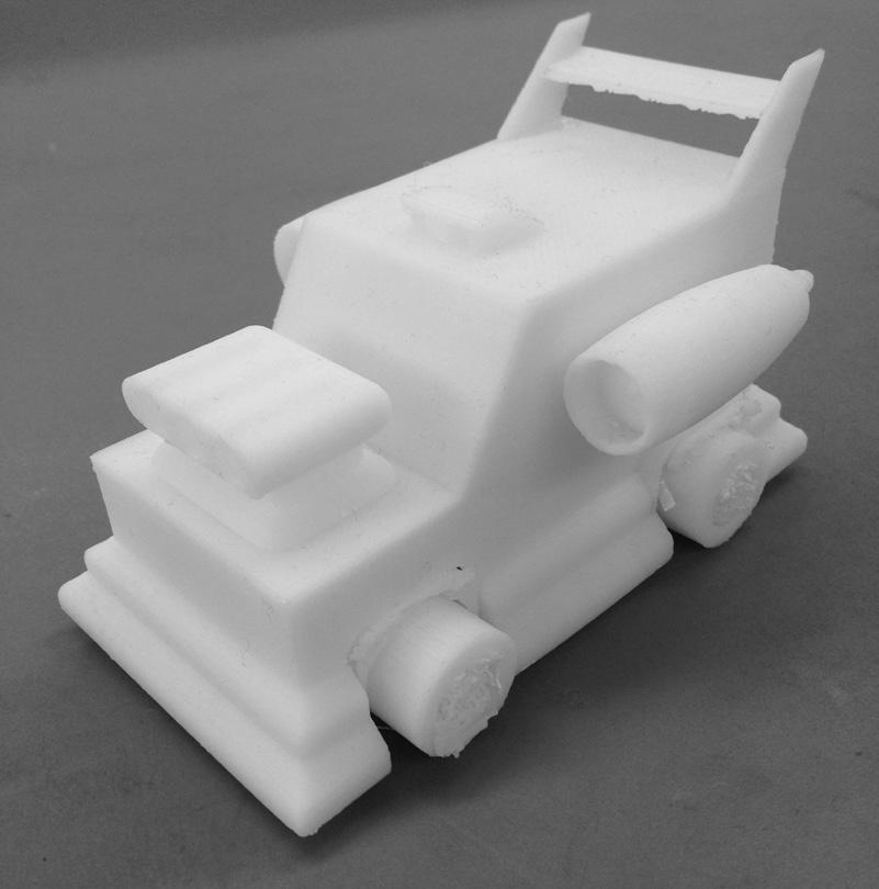 3D Printed model of basic toy car assembly 4 IMPROVING CREATIVITY USING 3D-PRINTING Producing a 2D orthographic drawing and exploded view of CAD assembly is the minimum submission requirements for