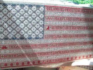 Below, from the top down, from ByGone Stitches One Nation ($14), a beautiful sampler