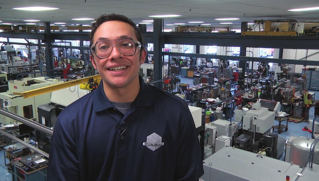 After realizing the traditional college route wasn t right for him, he applied for an open position at NyproMold and received on-site training to work with robotics and tooling.