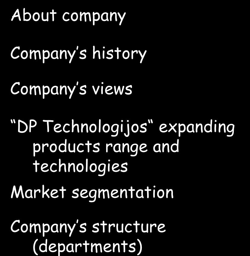 products range and technologies Market