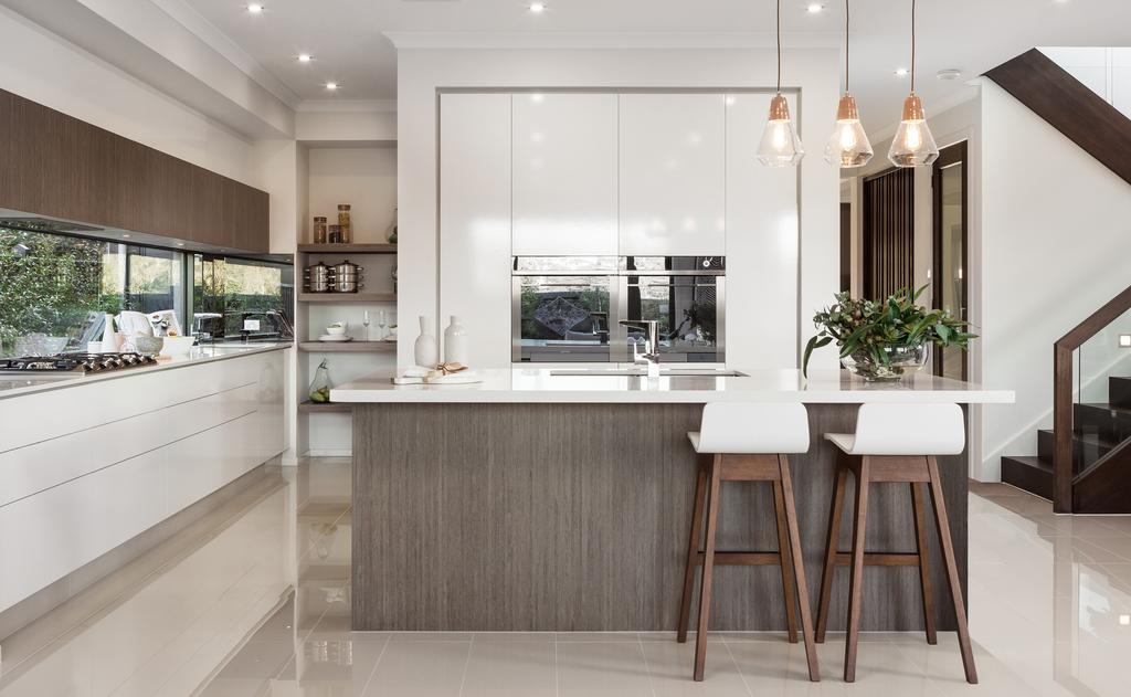 5 4 STONE BENCHTOPS IN YOUR KITCHEN A beautiful Caesarstone benchtop adds the final touch of luxury to any kitchen. Choose from the Category 1 range. 40mm stone edge benchtop. See colour choice below.