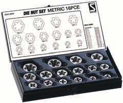 Threading Die Nut Sets Die Nut - for cleaning & resizing existing damaged threads. Carbon Alloy Steel threading tools are not suitable for precision, safety or critical thread.