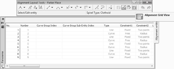 Note that black values are editable, and gray values are derived values, so they cannot be modified. 8. Click the Radius cell for any of the curves and change the value to 200.
