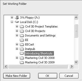 240 Chapter 14: Projects CAD team, such as accountants or the project manager. These files and folders would be added to each new project created via Civil 3D.