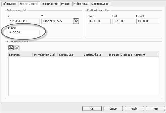 276 Appendix: More Exercises for Exploring AutoCAD Civil 3D 2010 Figure A.45 The Station Control tab in the Alignment Properties dialog Figure A.