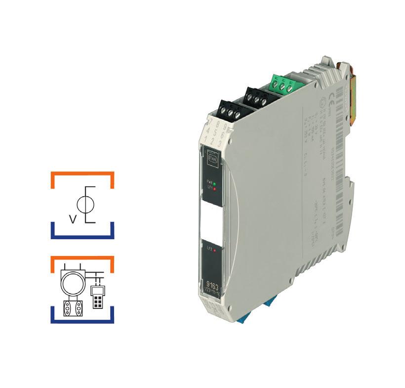 > For 4-wire HART transmitters and voltage sources > Intrinsically safe input [Ex ia] IIC > Galvanic isolation between input, output and power supply > For use up to SIL 2 (IEC 61508) > High accuracy
