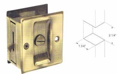 Ives Equal# 990 SDL25 Series - Sliding Door Pocket Locks, Solid Brass - Privacy SIZE: 2-1/2 x 2-3/4 CASE QTY: