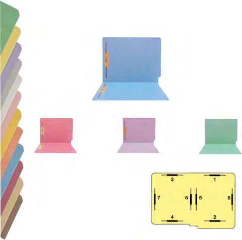 End Tab Color Folders 11 pt 1-ply end tab color folders Choose from 5 colors: Green, yellow, lavender, blue, and red.