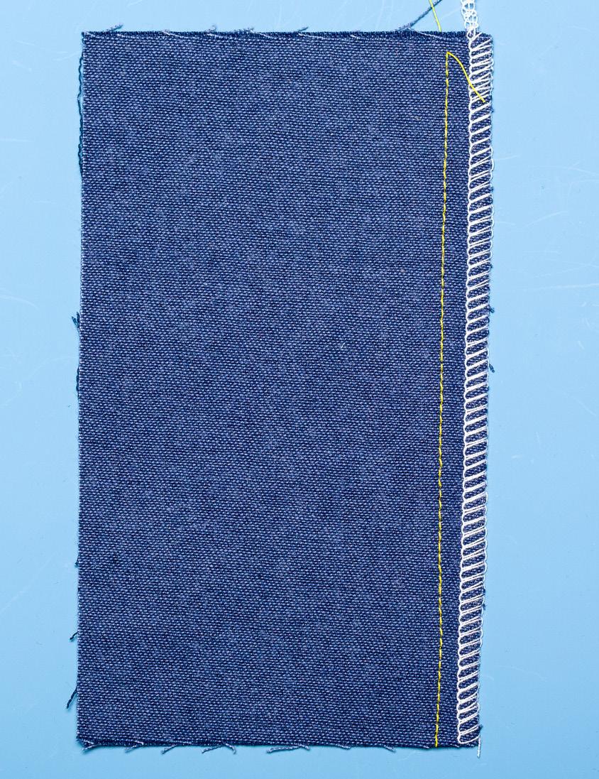 5. Stitch in the ditch (the crevice created by the seam) securing the bias strip to the underside of the seam allowance. Trim excess bias fabric close to the line of stitching on the underneath side.