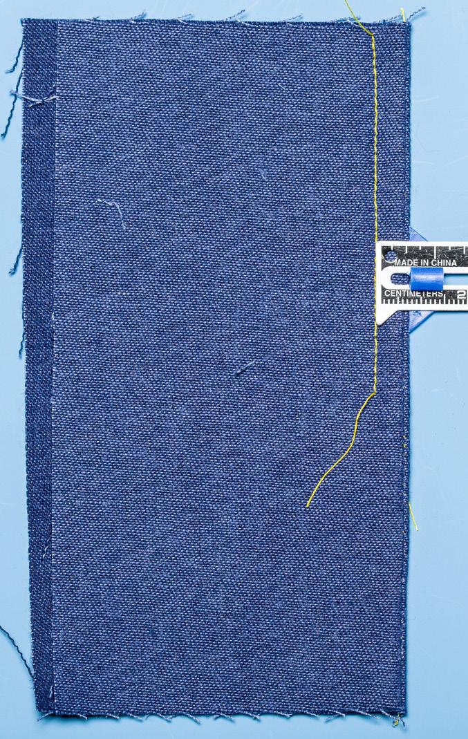 Press flat and then to one side. Easily done on straight edges, the French seam can also be used on curved edges.