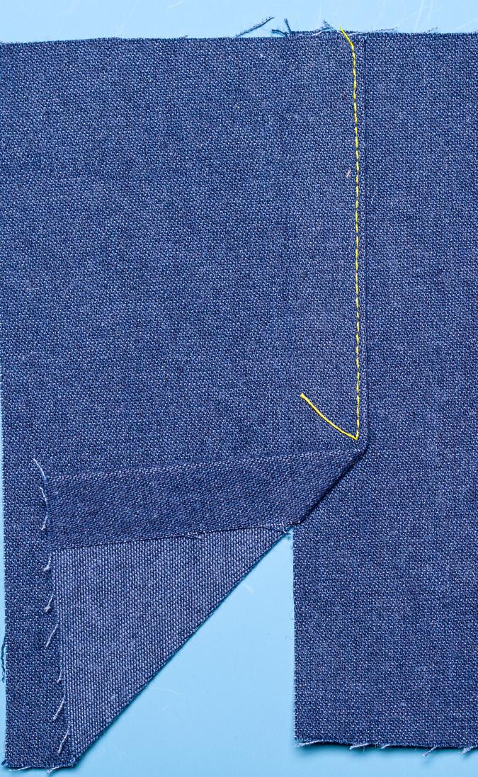 The hairline seam is especially nice for collars and enclosed areas and can be used on straight or curved areas. A sewing machine is necessary. No seam finish is needed on an enclosed seam.