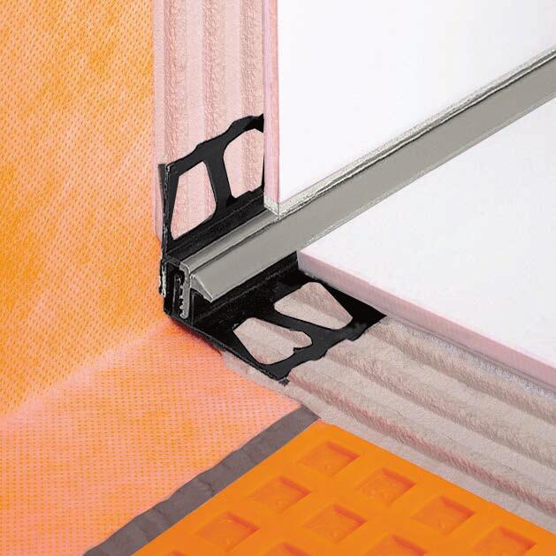 Schlüter -DILEX-KS is a movement joint profi le with edge protection, consisting of side anchoring