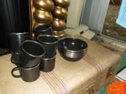 unusual ones) - black enamel mugs and